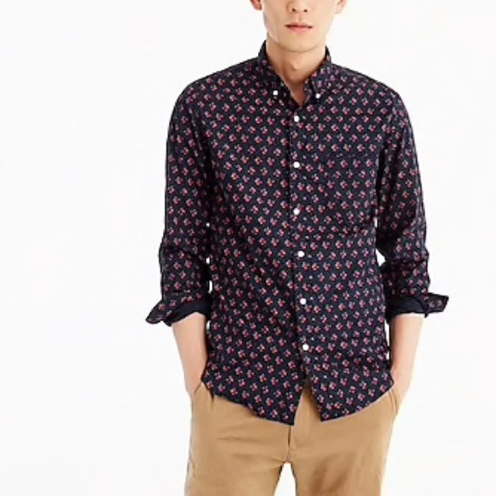 J.Crew Slim Untucked Stretch floral navy Shirt